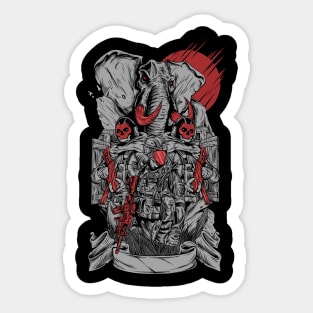 War Elephant Illustration Sticker